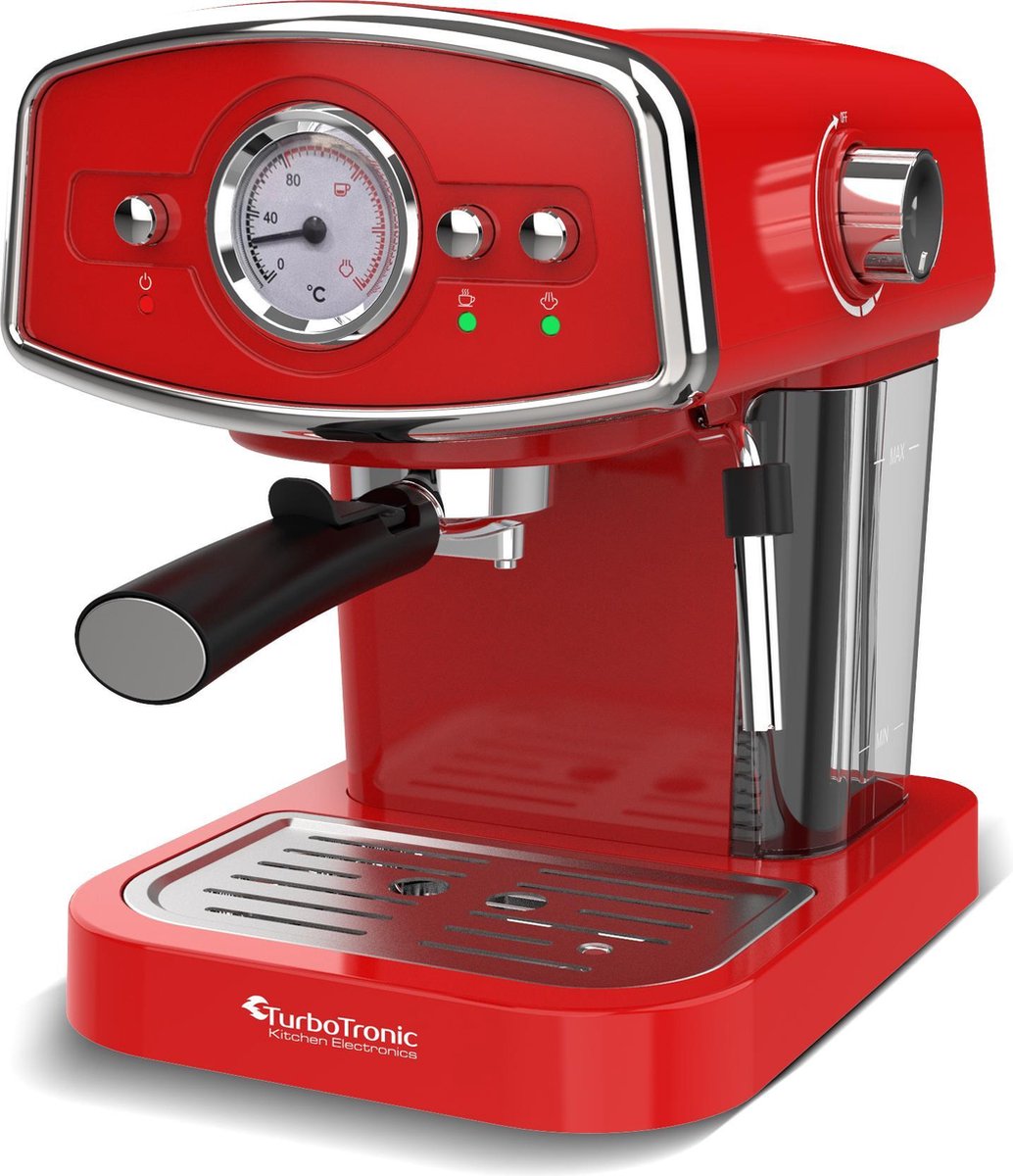 TurboTronic CM22 Espresso Machine Pistonmachine 19 Bar pomp - Rood