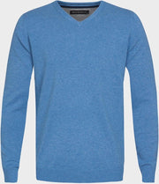 Michaelis Heren Trui Lichtblauw V-Hals Slim Fit - XXL