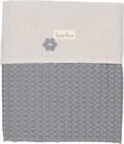 Koeka Wiegdeken wafel flanel Antwerp - steel grey/pebble 75x100cm