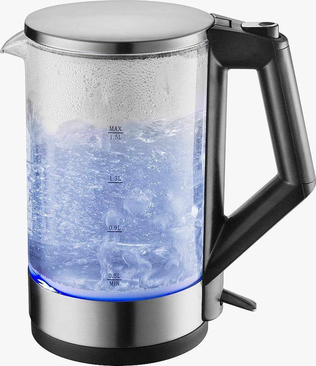 Royalty Line Glazen Waterkoker met Blauwe LED Verlichting - 1.5L - 1650W