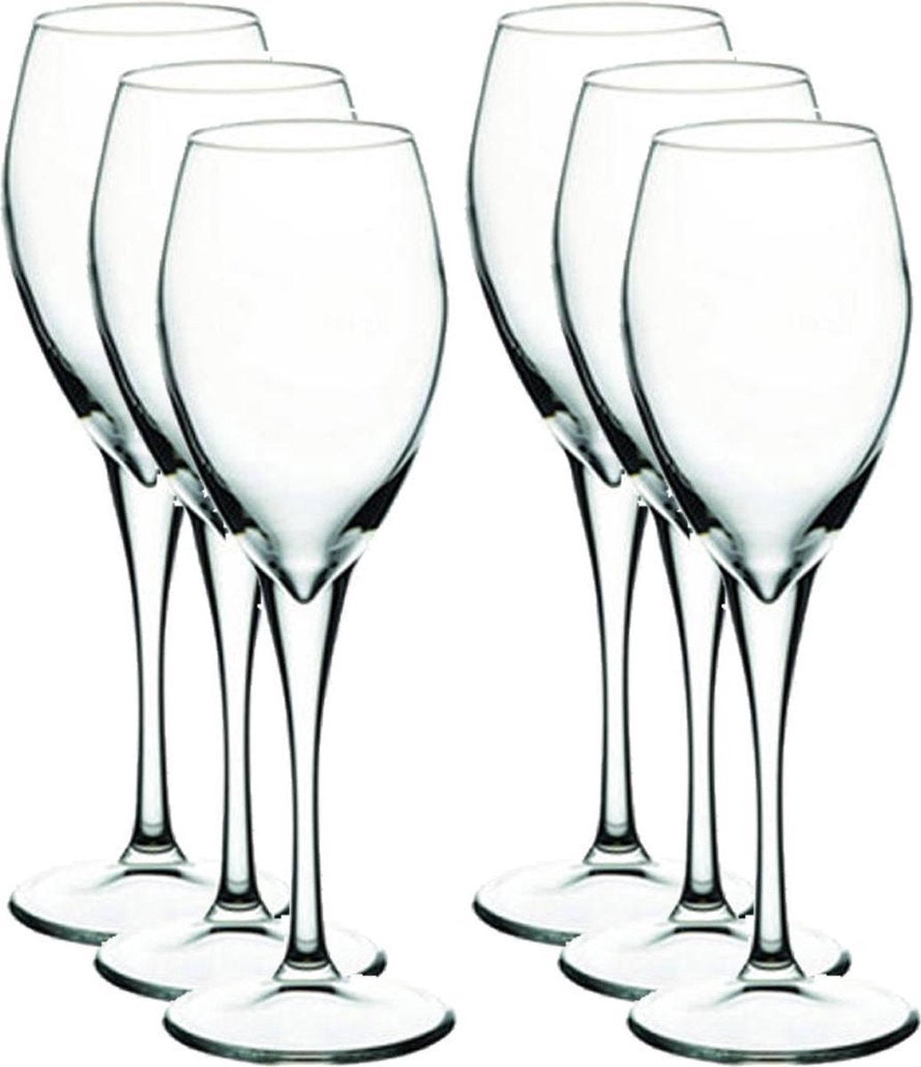 18x Luxe wijnglazen voor witte wijn 210 ml Monte Carlo - 21 cl - Witte wijn glazen - Wijn drinken - Wijnglazen van glas
