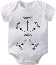 Hospitrix Baby Rompertje met Opdruk "Instructies"| 0-3 maanden |  Korte Mouw | Cadeau voor Zwangerschap