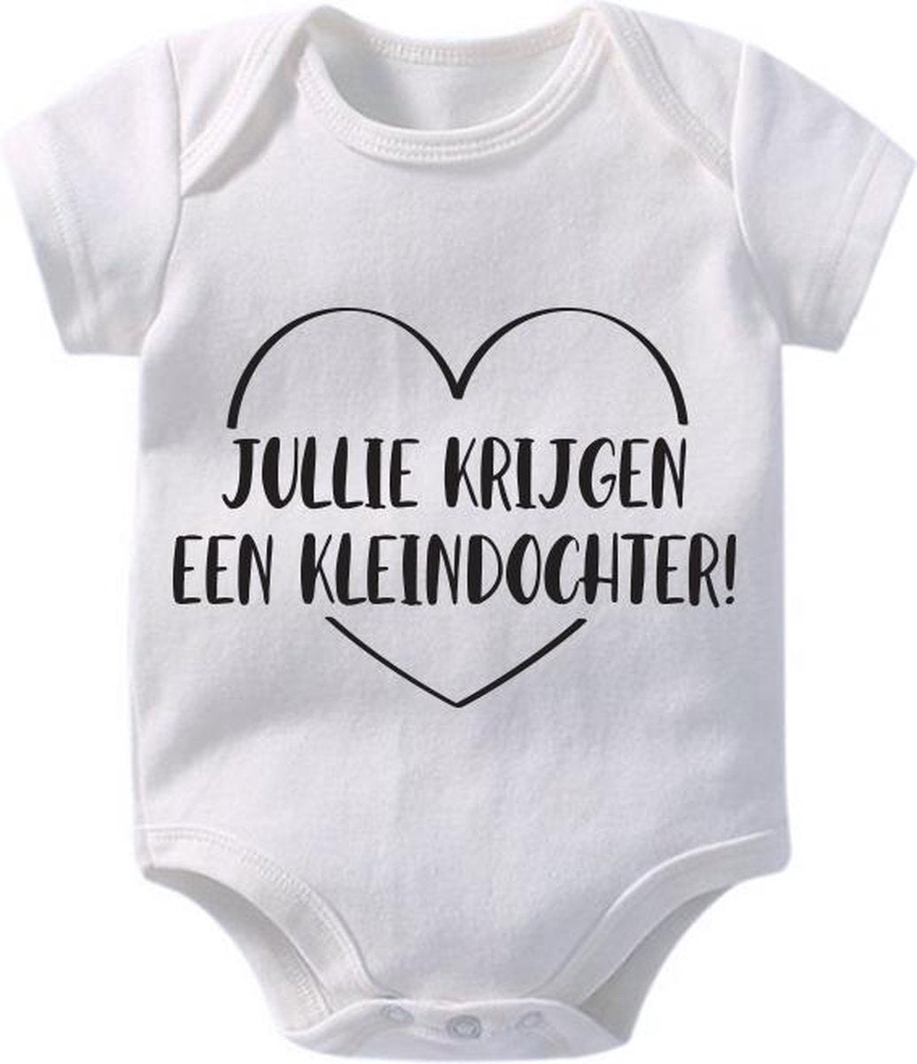 Hospitrix Baby Rompertje met Tekst Jullie Krijgen een Kleindochter| 0-3 maanden | Korte Mouw | Cadeau voor Zwangerschap