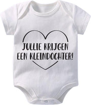 Hospitrix Baby Rompertje met Tekst Jullie Krijgen een Kleindochter| 0-3 maanden | Korte Mouw | Cadeau voor Zwangerschap