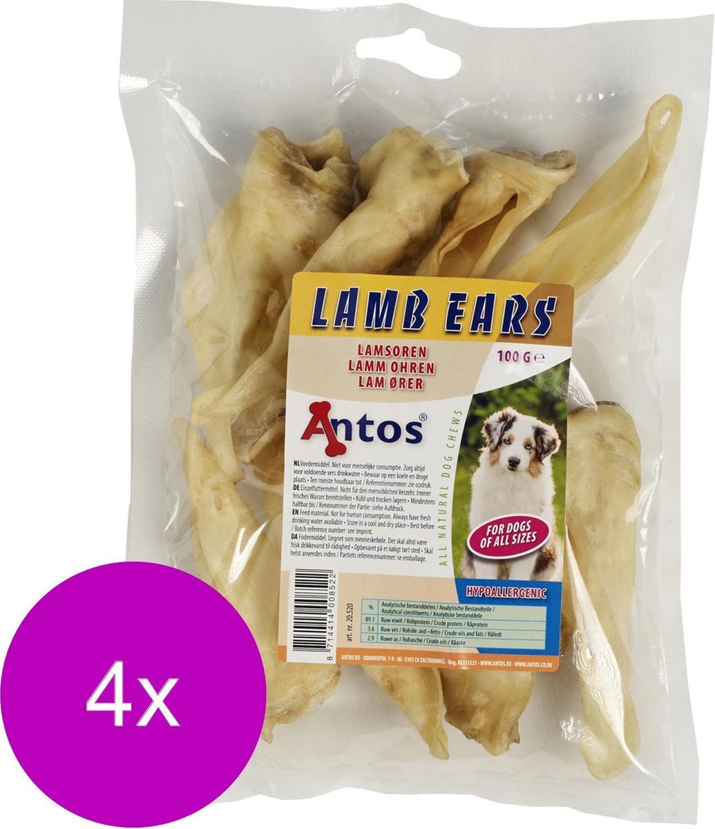 Antos Lamsoren - Hondensnacks - 4 x Lam 100 g
