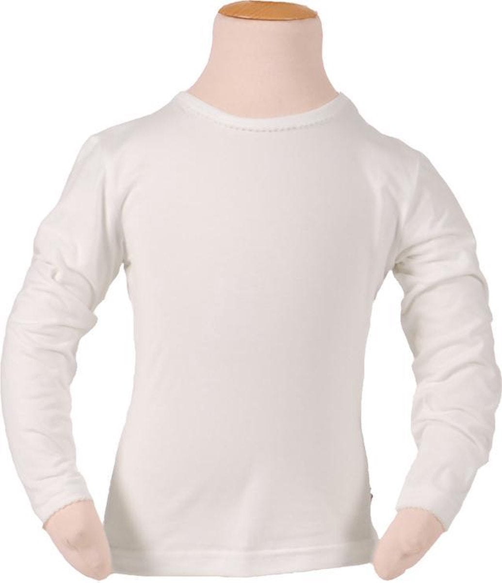 Longsleeve wit met sierrandje-128/134