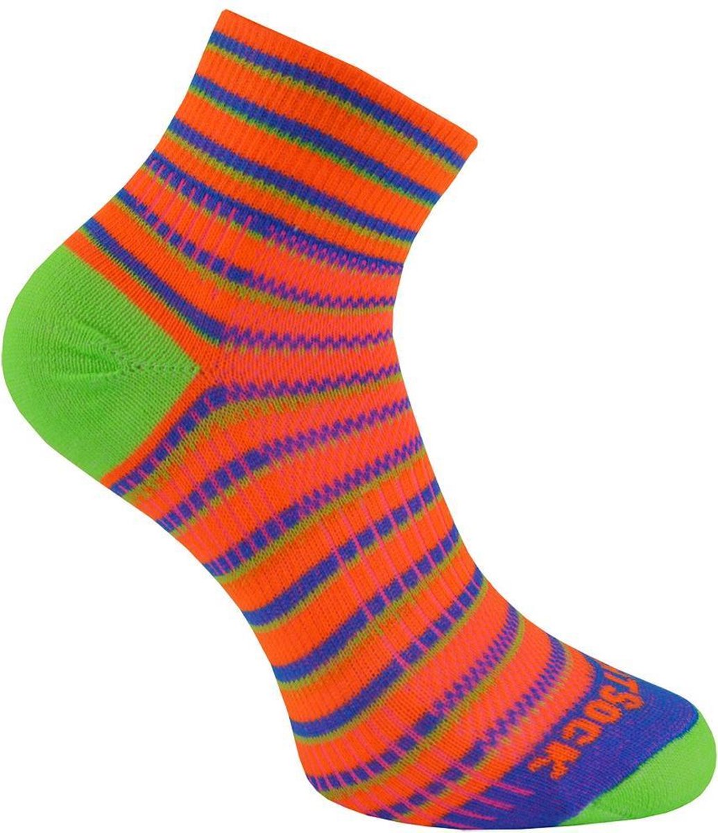Wrightsock Coolmesh Quarter - Oranje/Blauw/Groen - L (41