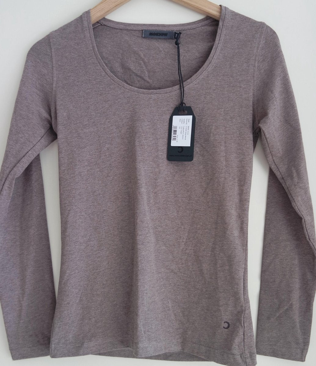 U-neck Long Sleeve MOSCOW - Taupe - Maat XS