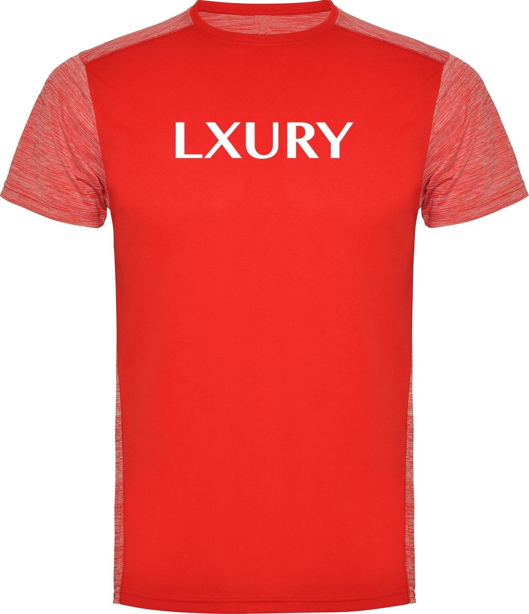 LXURY Sport T-Shirt Rood Maat L - Heren - Fitness kleding - Sportshirt - Fitness T-Shirt