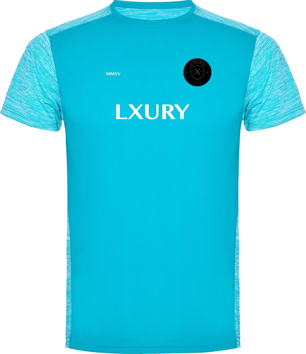 LXURY Tech T-Shirt Blauw Maat XXL - Shirt - Sportshirt - Trainingskleding - Fitness shirt - Sportkleding - Performance shirt - Heren