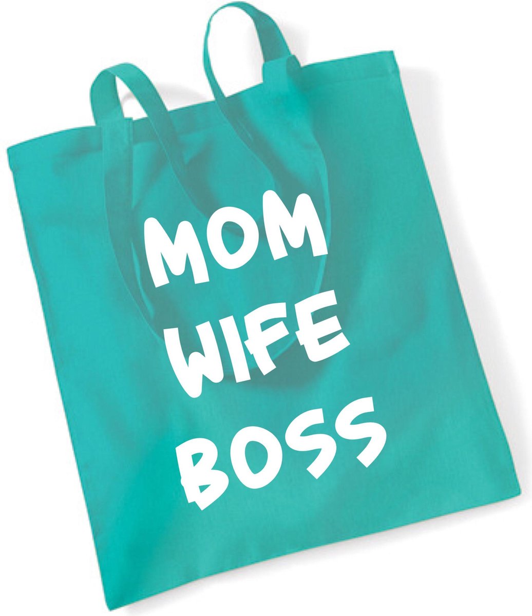 Tas-katoen-mom wife boss-mint groen