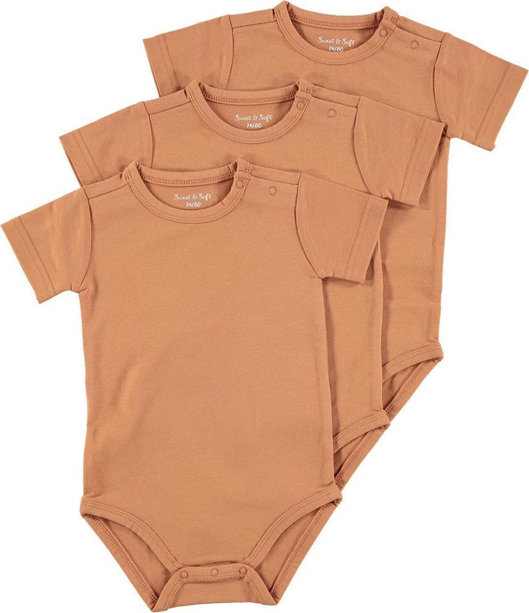 Zeeman romper biologisch katoen - maat 74/80 - bruin - 3 stuks