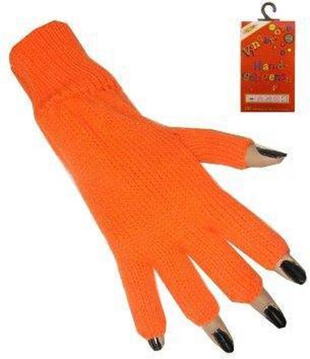 Oranje vingerloze handschoenen
