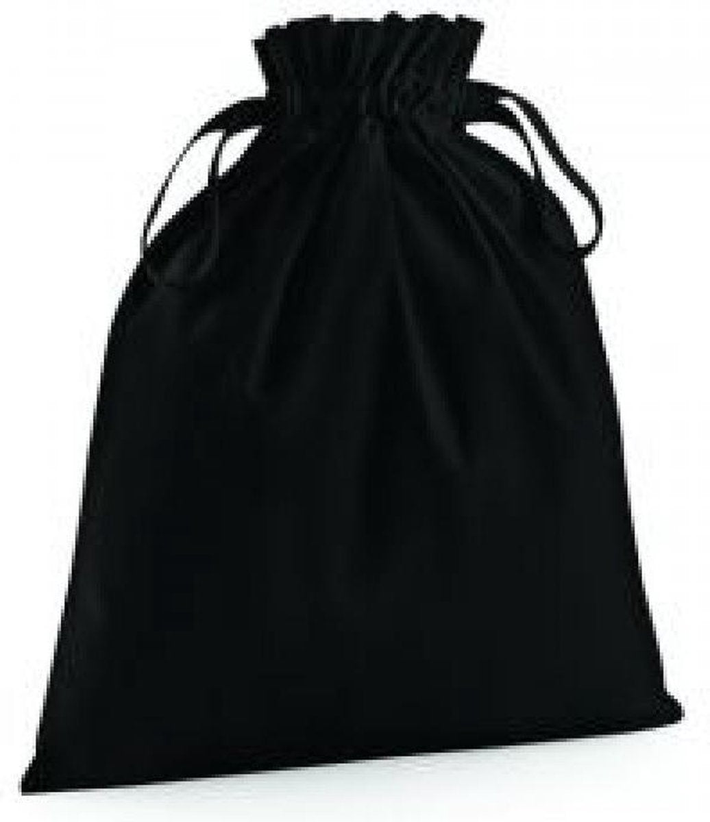 Organic Cotton Draw Cord Bag Maat S (Zwart)