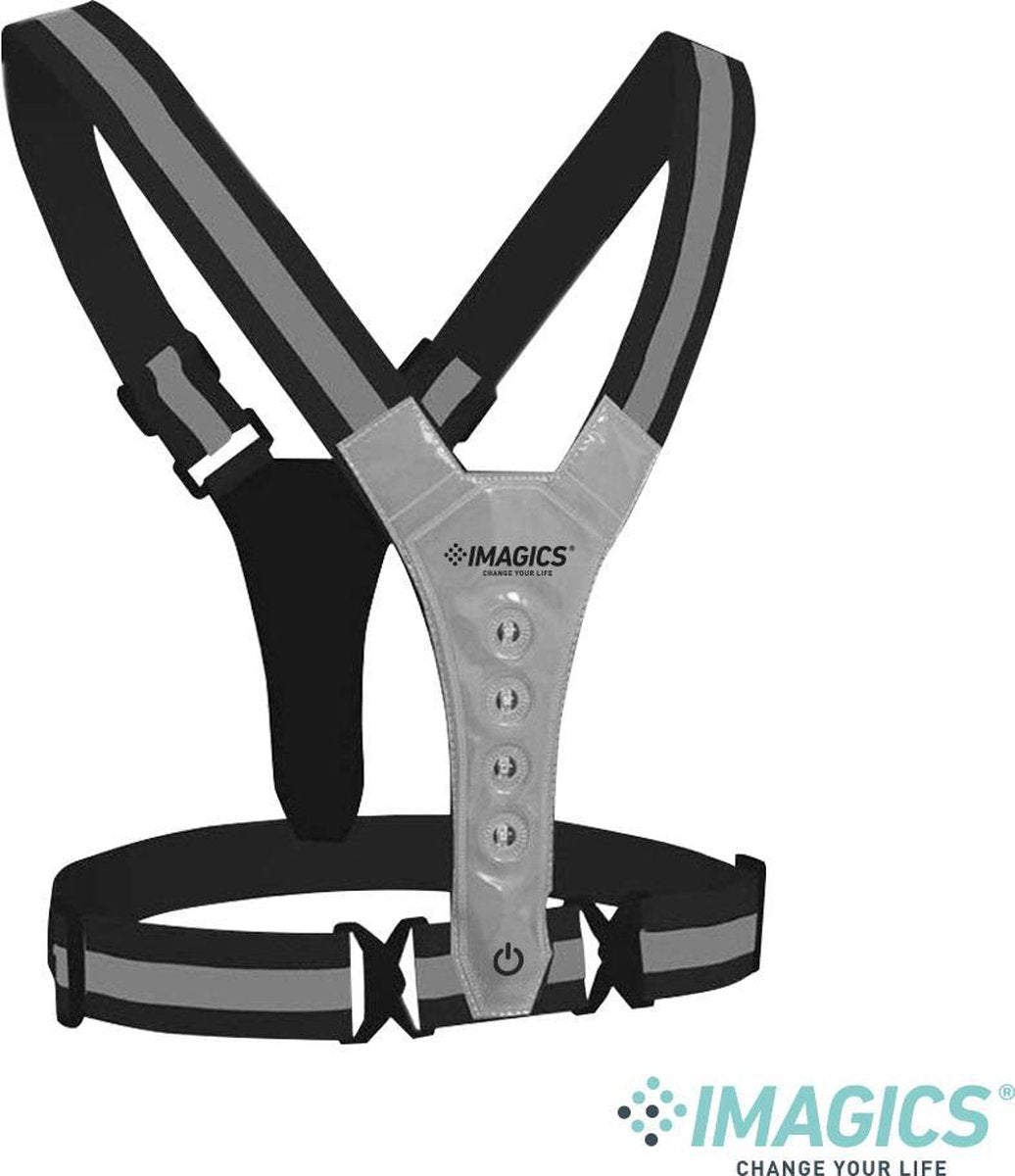 IMAGICS® Reflecterend Hardloopvest Met LED Verlichting | Verlichting Voor Hardlopen Of Wandelen | Safety Vest | Grijs