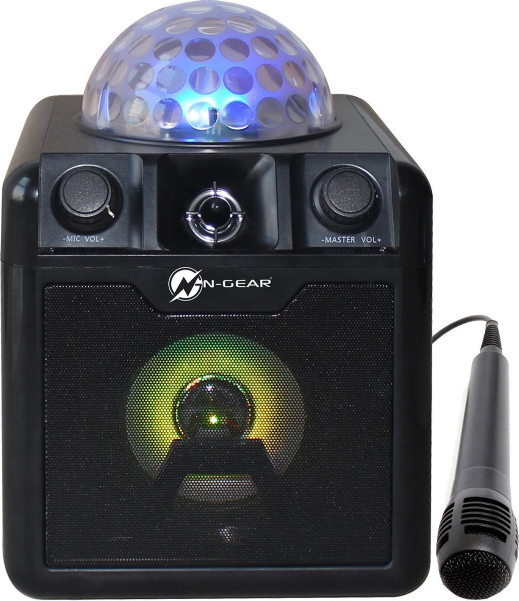 N-GEAR DISCO BLOCK 410 - Portable karaoke set zwart met microfoon