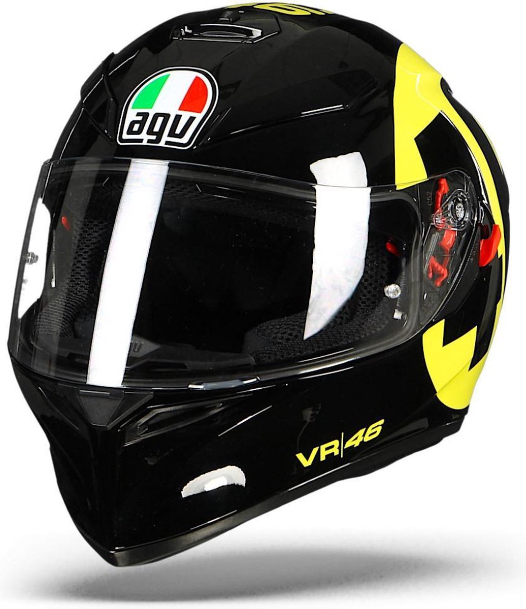 Agv K-3 SV Bollo 46 Zwart Geel Integraalhelm - Motorhelm - Maat XS