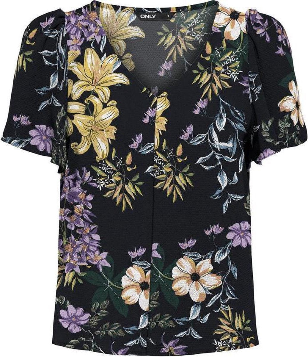 Onlnova Lux  S/s Frida Top Aop Wvn 15233165 Night Sky/dark Botan