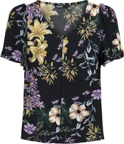 Onlnova Lux  S/s Frida Top Aop Wvn 15233165 Night Sky/dark Botan