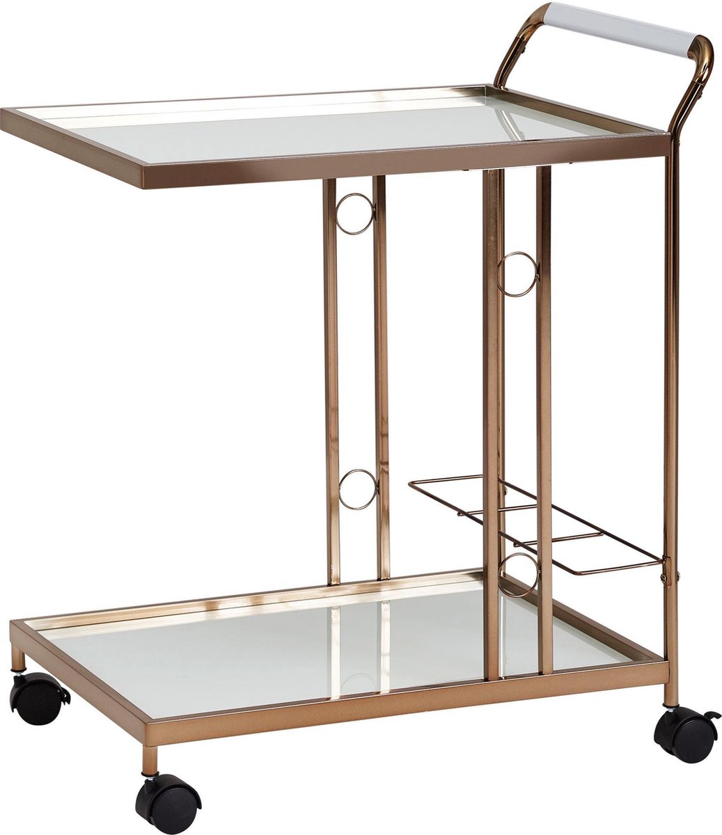 Nancy's Lawton Keukentrolley - Serveerwagen - Keukenwagen - Bijzettafel op Wielen - Theewahen - Glas - Goud