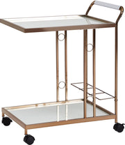 Nancy's Lawton Keukentrolley - Serveerwagen - Keukenwagen - Bijzettafel op Wielen - Theewahen - Glas - Goud