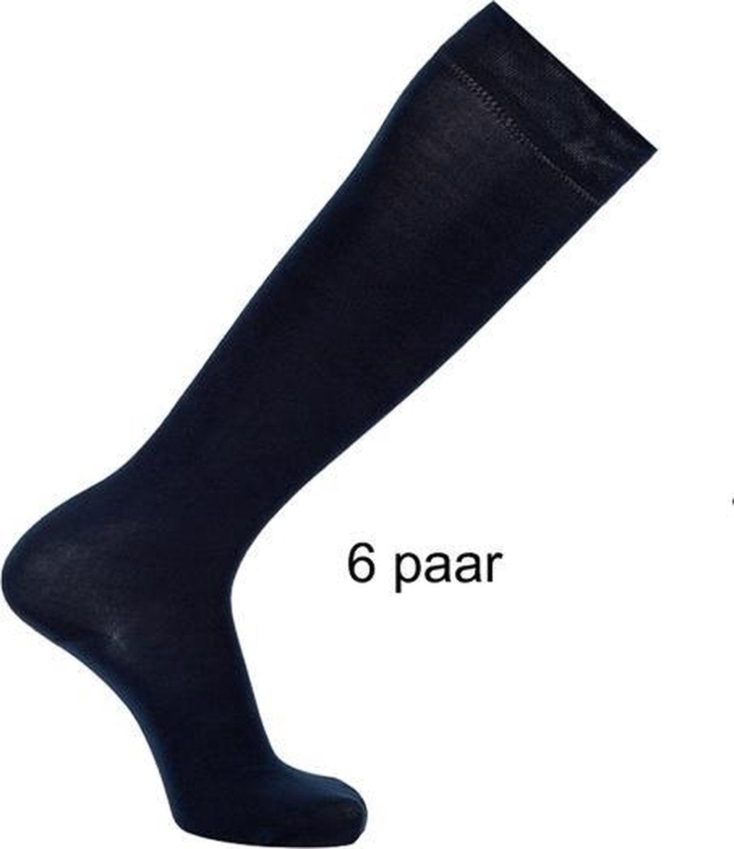 Kniekousen| Multi-pack | Bamboe sokken | Marine| maat 43-45 | Naadloze sokken | 6 paar