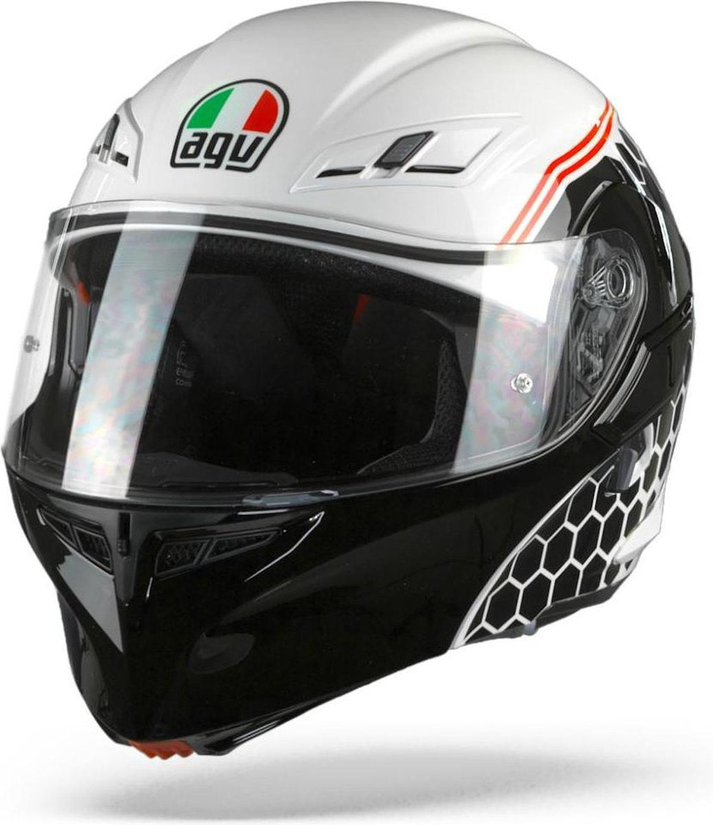 Agv Compact St Detroit Wit Zwart Integraalhelm - Motorhelm - Maat M
