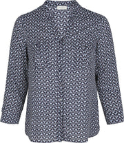 Promiss - Blouse met geometrische print - Blauw
