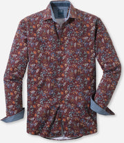 OLYMP Casual modern fit print rood