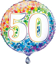 Sterren van de regenboog Nummer 50 Ronde Folie Ballon 18" Verpakte