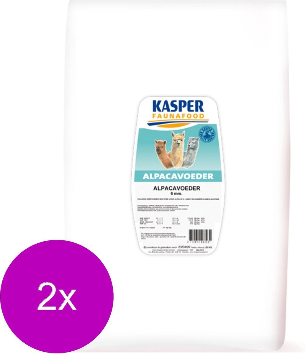 Kasper Faunafood Alpacavoeder - Erfdiervoer - 2 x 20 kg