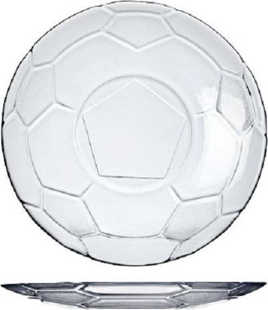 Voetbal - Dessert Borden - 19cm - Transparant - Glas - (set van 8)