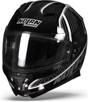Nolan N87 Harp N-Com 020 Metal Zwart Wit Systeemhelm - Motorhelm - Maat XXL