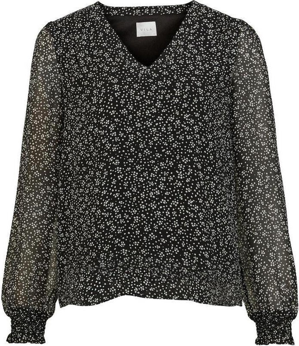 VILA VIAMIONE V-NECK L/S TOP/SU - NOOS Dames Top  - Maat 40
