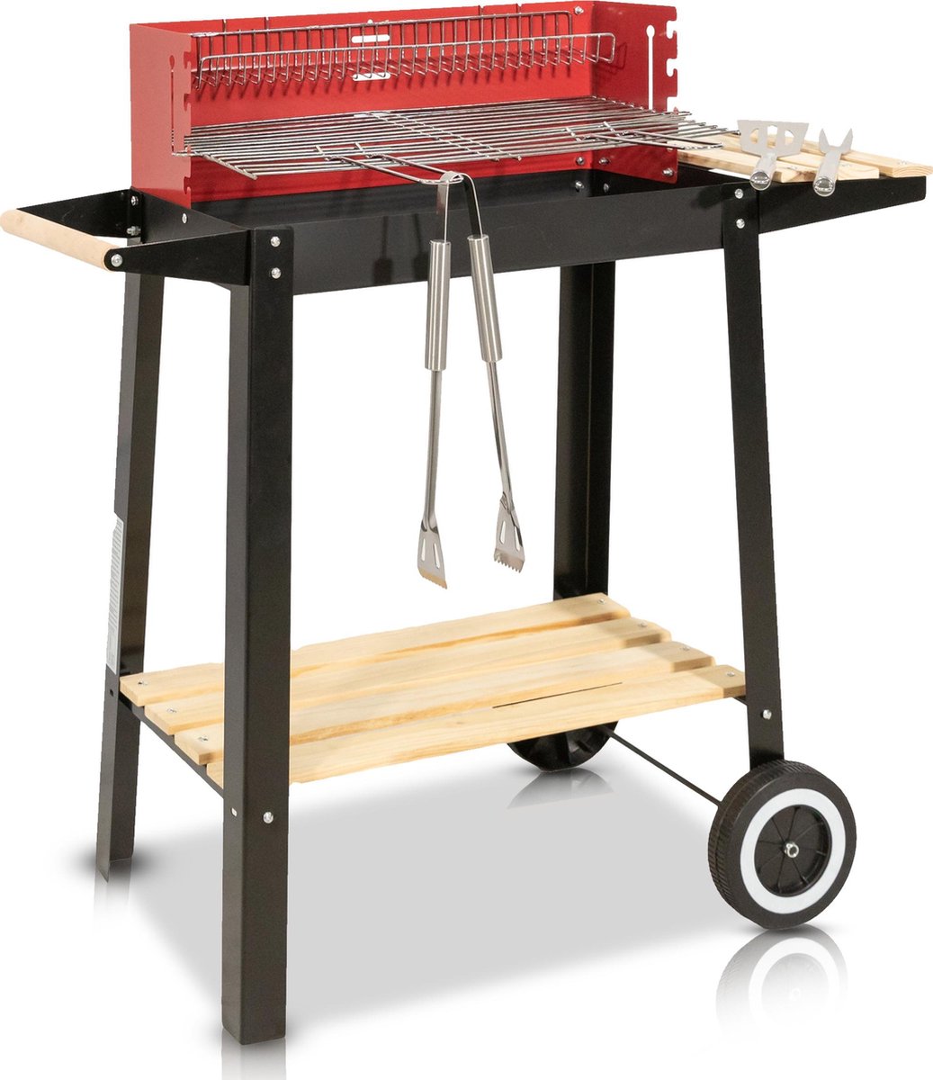 MaxxGarden Houtskool Barbecue - Grilloppervlak (LxB) 53 x 28cm- extra set accessoires