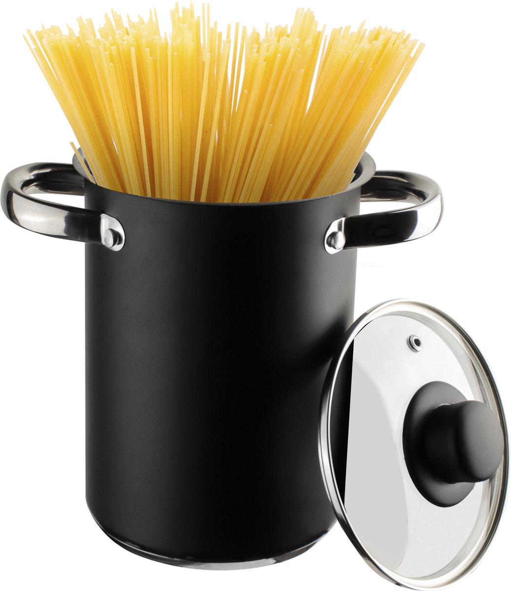 Gusta asperge-Spaghettipan - zwart - 4 liter 16 cm