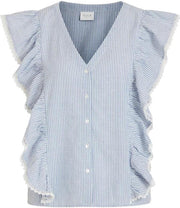 Vimalia Flounce Shirt 14066636 Snow White/colony