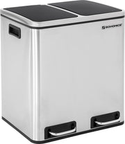 Nancy's Prullenbak 30L - Pedaalemmer - Roestvrij Staal - Afvalscheidingssysteem - 2 x 15 liter