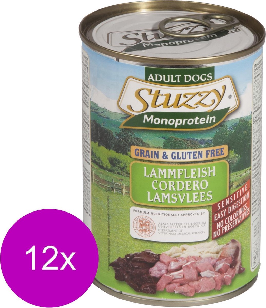 Stuzzy Blik Adult - Lam - Hondenvoer - 12 x 400 g