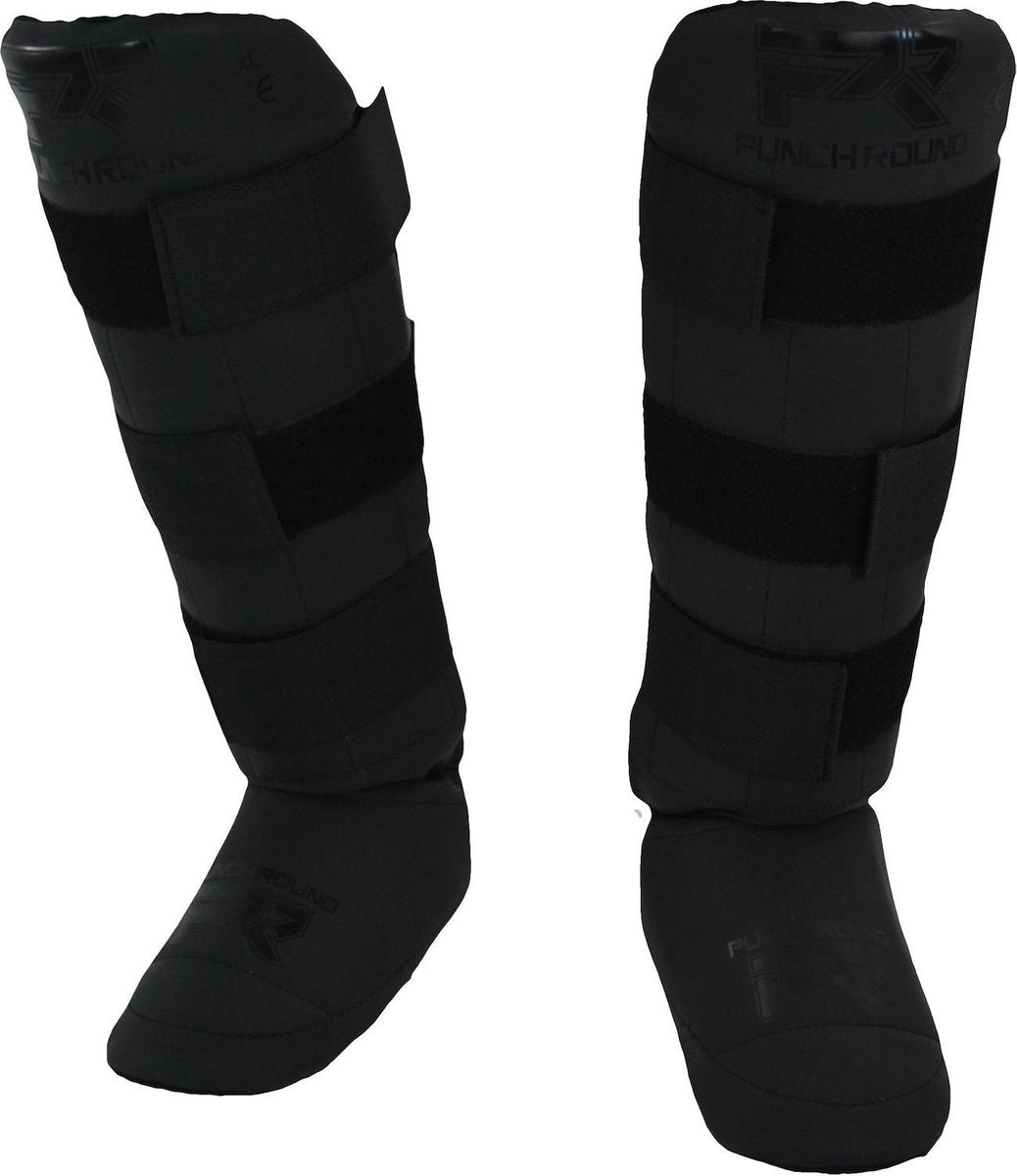 Punch Round Experience Dull Black Kickboks Scheenbeschermers Maat XS = 130 cm t/m 140 cm