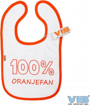 Slabber '100% ORANJEFAN' Wit+Oranje