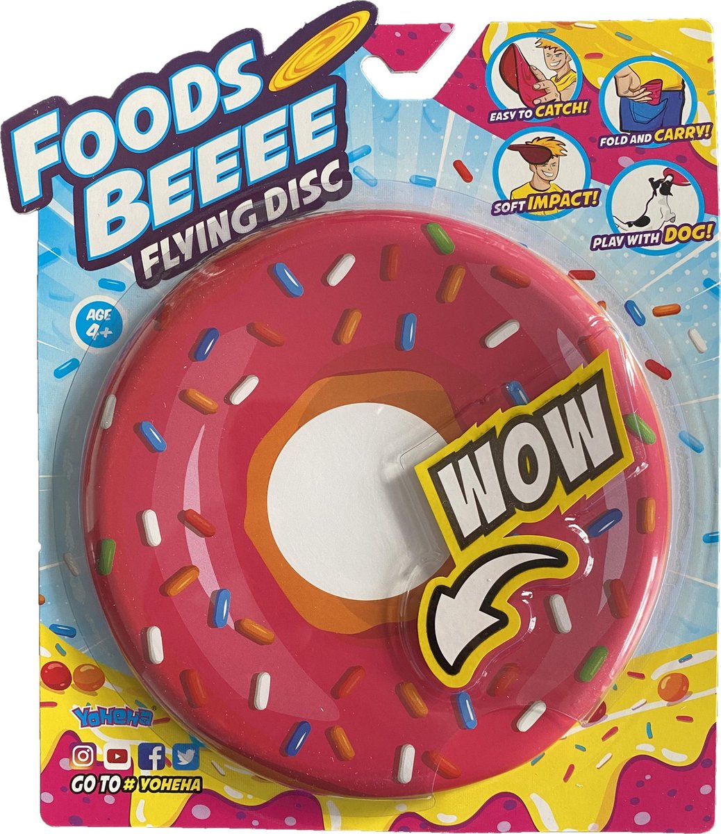 FoodsBeeee Donut - Siliconen frisbee - zacht materiaal - pocket size - speelgoed