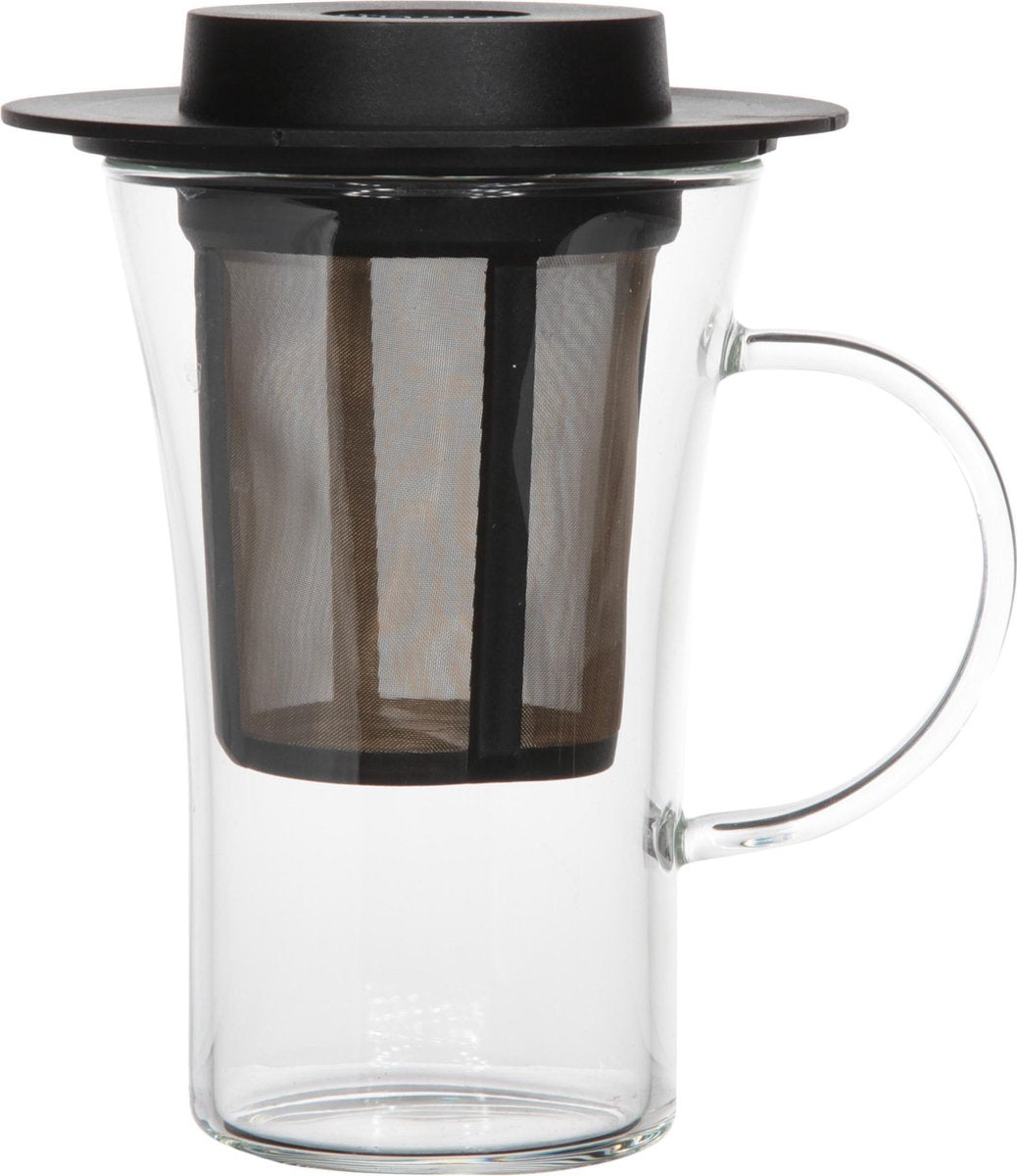 Finum Theeglas En Filter En Deksel - Zwart