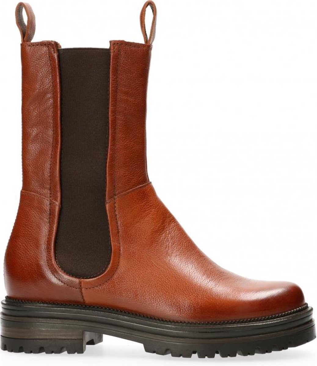 Van Dalen  - Hoge Chelsea Laars Leer - Womens - Cognac - 37