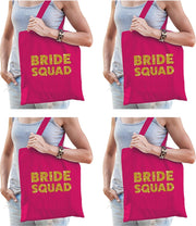 8x Bride To Be vrijgezellenfeest tasje roze goud dikke letters/ goodiebag dames - Accessoires vrijgezellen party vrouw