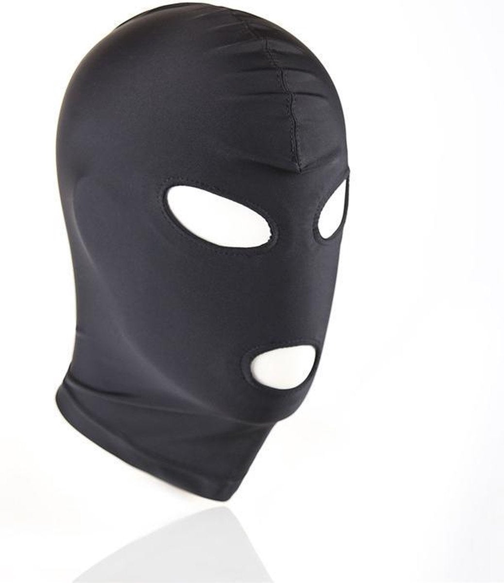 BDSM  Gezichtsmasker - 3 hole - Spandex - Zwart