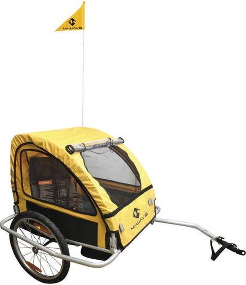 M-wave kinderaanhangwagen kidcar zwart/geel