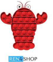Ren4Shop© Fidget Toys Pop It - Kreeft - rood - Stress verlagend - Gezien op TikTok!