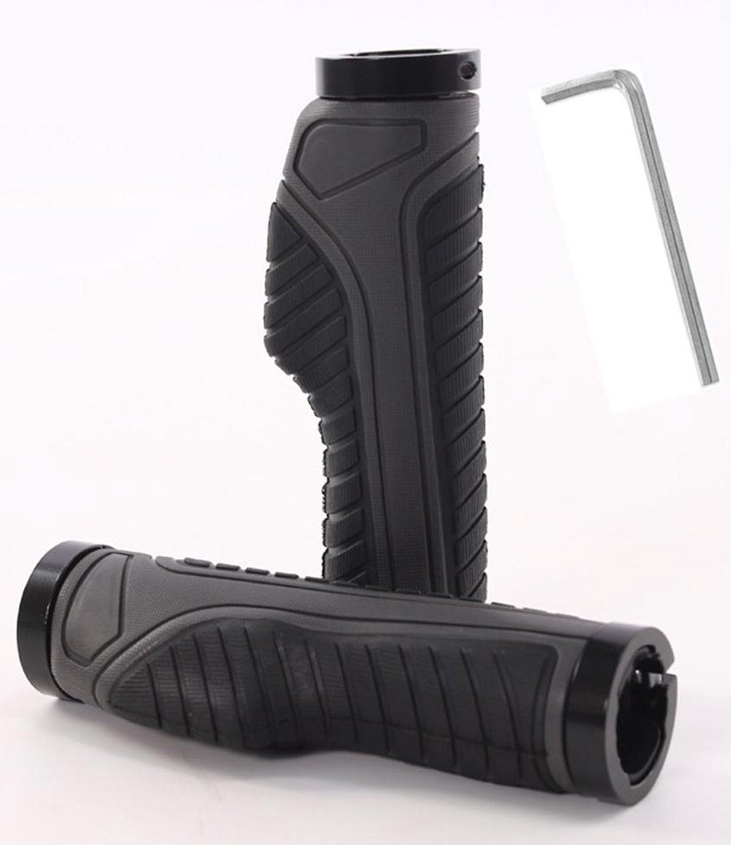 FIEZIO Ergonomische Fietshandvatten Pro Grijs Fiets Handvat Set - Gel Grip - Anti Slip - Trekking MTB Race