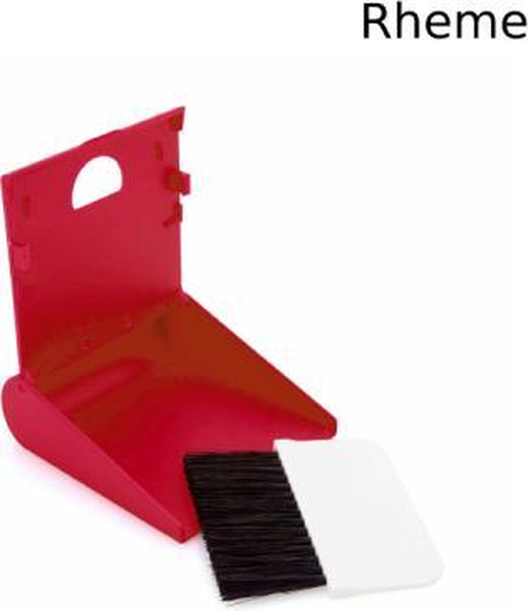 Schoonmaak Set - Mini Reiniging set - Keuken - Kantoor - Veger en Blik - Rood - Rheme
